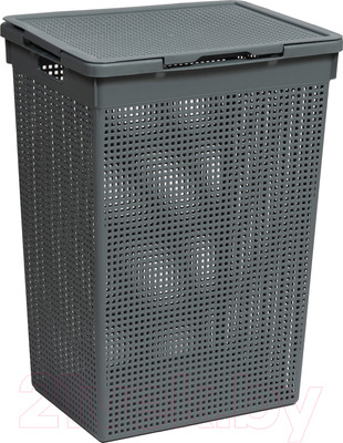 Корзина для белья Violet Лофт с крышкой / 566018 (60л, серый)