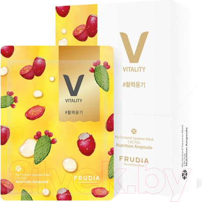 Набор масок для лица Frudia Витализирующая с кактусом (10x20мл)