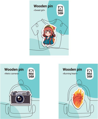 Набор значков Meshu Burning Heart / MS_54874 (3шт)