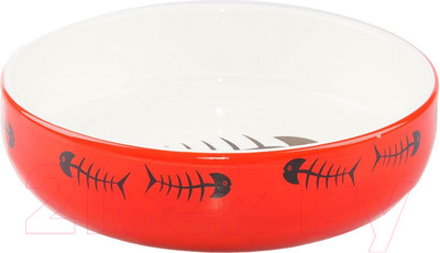 Миска для животных Mr. Kranch С рыбками / MKR211208 (красно-белый)