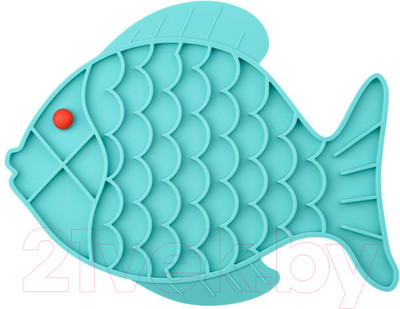 Лизательный коврик для животных Mr. Kranch Рыбка Дозирующий коврик для лизания / MKR000054 (голубой)