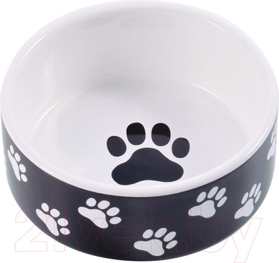 Миска для животных Mr. Kranch MKR211024 (черный с лапками)
