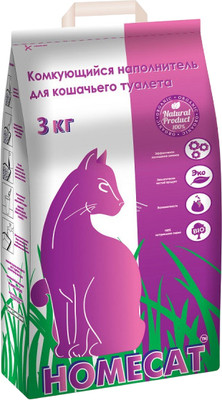 Наполнитель для туалета Homecat Комкующийся / 61950 (3кг)