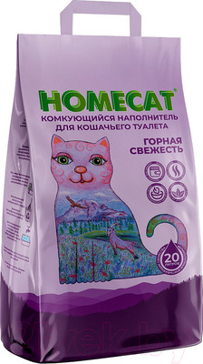 Наполнитель для туалета Homecat Горная свежесть Комкующийся / 67626 (10кг)