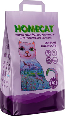 Наполнитель для туалета Homecat Горная свежесть Комкующийся / 81101 (10л/5кг)