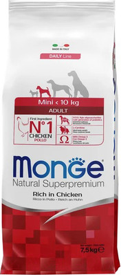 Сухой корм для собак Monge Daily Line Mini с курицей (7.5кг)