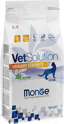 Сухой ветеринарный корм для кошек Monge Vet Solution Urinary Struvite (1.5кг)