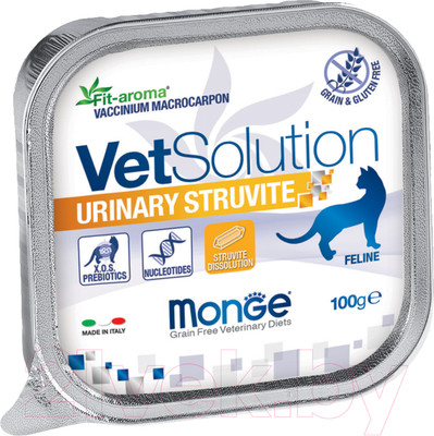 Влажный ветеринарный корм для кошек Monge Vet Solution Urinary Struvite (100г)