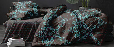 Комплект постельного белья PANDORA №23835 А/В 2.0 с европростыней (сатин-твил)