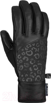 Перчатки лыжные Reusch Beatrix R-TEX XT / 6331277-7053 (р-р 6.5, Black/Black Leopard)