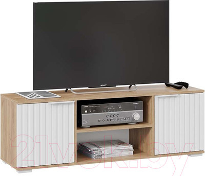 Тумба ТриЯ Хилтон исп.2 (дуб крафт золотой/белый матовый)