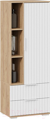 Шкаф-пенал ТриЯ Хилтон исп.2 (дуб крафт золотой/белый матовый)