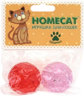 Набор игрушек для кошек Homecat Мячи пластиковые с колокольчиком / 72339