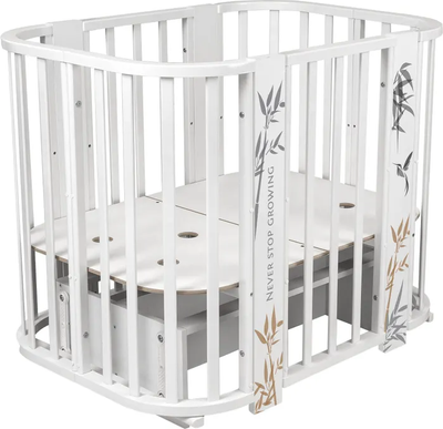 Детская кровать-трансформер INDIGO Green Line 5 в 1 с поперечным маятником (бамбук)