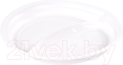 Набор одноразовых тарелок Laima Стандарт / 608768 (100шт, белый)