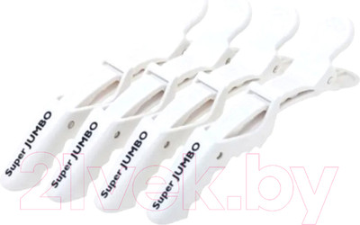 Набор зажимов для волос Harizma Jumbo h10986-01 (4шт, белый)