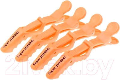 Набор зажимов для волос Harizma Jumbo h10986-09 (4шт, оранжевый)