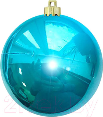 Шар новогодний GreenTerra 80мм Глянцевый (бирюзовый)