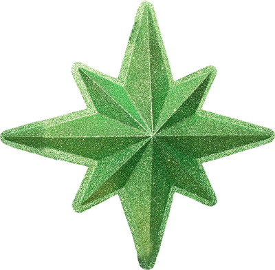 Елочная игрушка GreenTerra Звезда 40см парча (светло-зеленый)