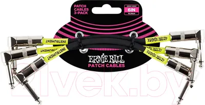 Набор кабелей для гитары Ernie Ball P06050 (3шт, черный)