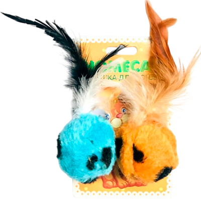 Набор игрушек для кошек Homecat Мячи леопардовые с пером / 72344