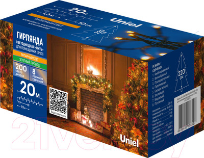 Светодиодная гирлянда Uniel ULD-S2000-200/DGA / UL-00010894 (янтарный)