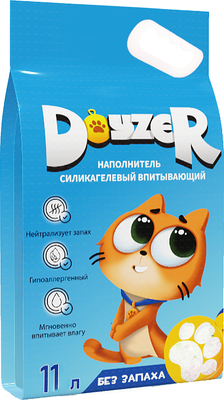 Наполнитель для туалета Doyzer Силикагелевый без запаха (11л/4.6кг)