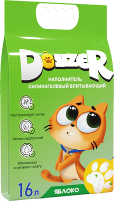Наполнитель для туалета Doyzer Силикагелевый яблоко (16л/6.7кг)