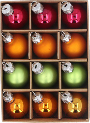 Набор шаров новогодних Gisela Graham All Glass / 2006 (12шт)