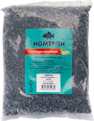 Грунт для аквариума Homefish 84339 (1кг, черный)