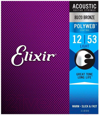 Струны для акустической гитары Elixir Strings Polyweb Lite 11050 12-53