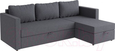 Диван угловой Mio Tesoro Тилаус короткий подлокотник (Dark Grey)