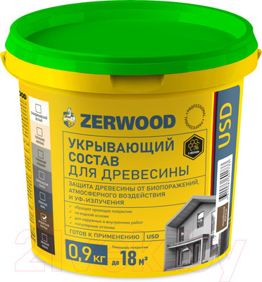 Защитно-декоративный состав Zerwood USD (900г, скандинавский белый)