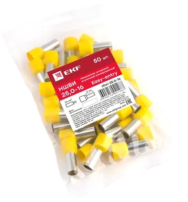 Набор наконечников для кабеля EKF PROxima / NHVI-25.0-16 (50шт)