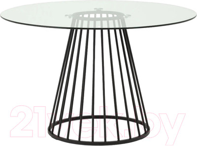 Обеденный стол Stool Group Ливерпуль 120x120 (стекло/ножки черные)
