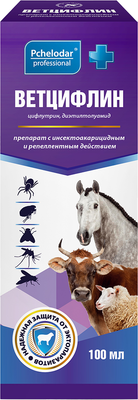 Раствор от блох Pchelodar Ветцифлин комбинированный (100мл)