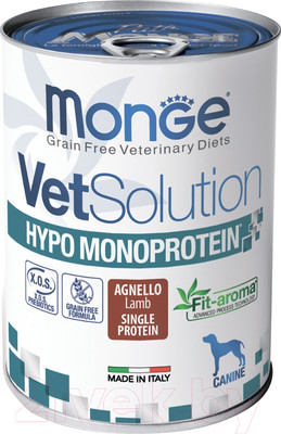 Влажный ветеринарный корм для собак Monge VetSolution Hypo Monoprotein Lamb (400г)