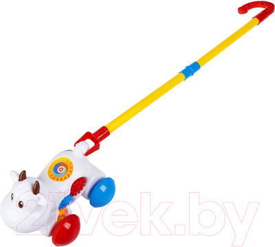 Игрушка-каталка Bondibon Коровка с ручкой / ВВ6189