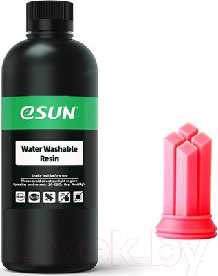 Фотополимерная смола для 3D-принтера eSUN Water Washable Resin For LCD / т0034862 (500г, красный)