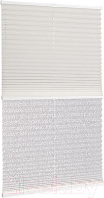 Штора-плиссе Delfa Basic Crush СПШ-35101/1102 Basic Transparent (43x160, кремовый/белый)