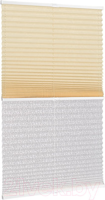 Штора-плиссе Delfa Basic Crush СПШ-35501/1102 Basic Transparent (43x160, ваниль/белый)