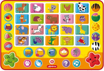 Развивающая игрушка Азбукварик Веселая зоовикторина. Игровой планшетик / 3323