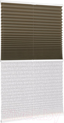 Штора-плиссе Delfa Basic Uni СПШ- 3128/1102 Basic Transparent (34x160, тауп/белый)