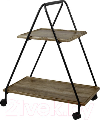 Сервировочный столик Мебелик Милн (черный/дуб крымский состаренный)