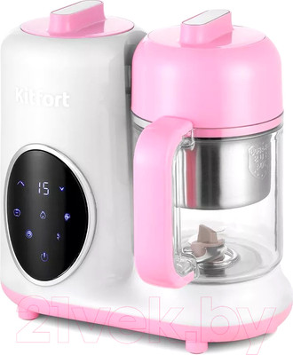 Блендер-пароварка Kitfort KT-2326-1 (белый/розовый)