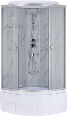 Душевая кабина Водный мир ВМ201 90x90 (белый мрамор)