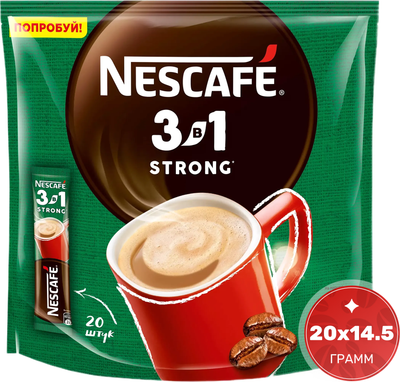 Кофейный напиток Nescafe 3в1 Крепкий (20x14.5г)