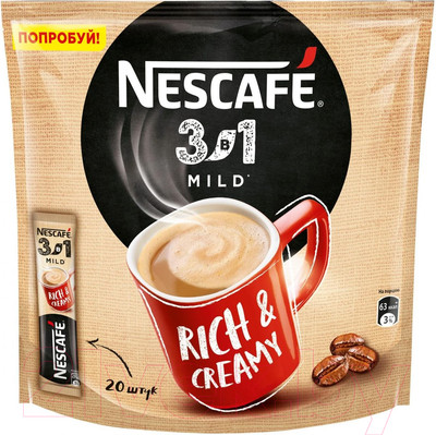 Кофейный напиток Nescafe 3в1 Мягкий (20x14.5г)