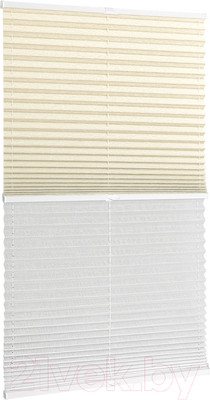 Штора-плиссе Delfa Basic Walnut СПШ-3402/1102 Basic Transparent (48x160, кремовый/белый)