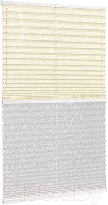 Штора-плиссе Delfa Mirror СПШ-3901/1102 Basic Transparent (43x160, кремовый/белый)